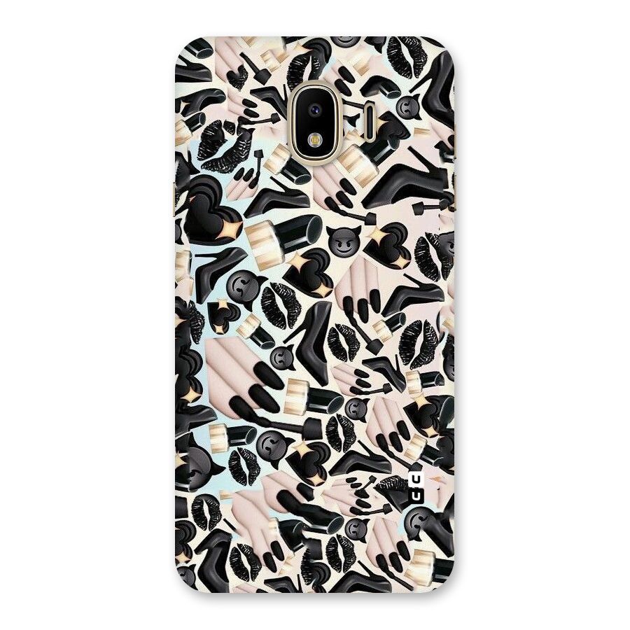 All Black Love Back Case for Galaxy J4