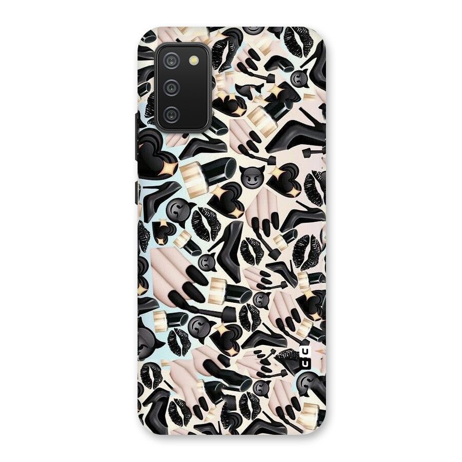 All Black Love Back Case for Galaxy M02s