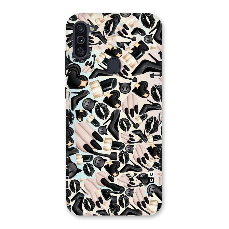 All Black Love Back Case for Galaxy M11