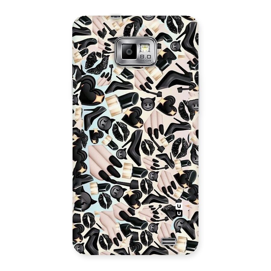 All Black Love Back Case for Galaxy S2