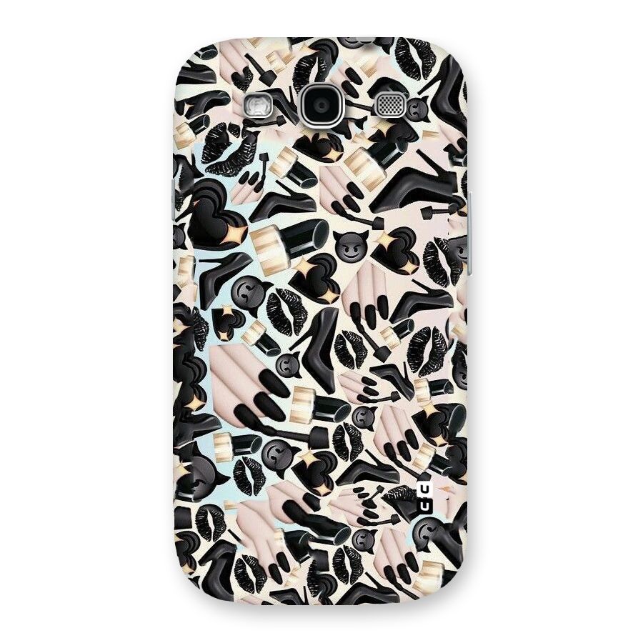 All Black Love Back Case for Galaxy S3