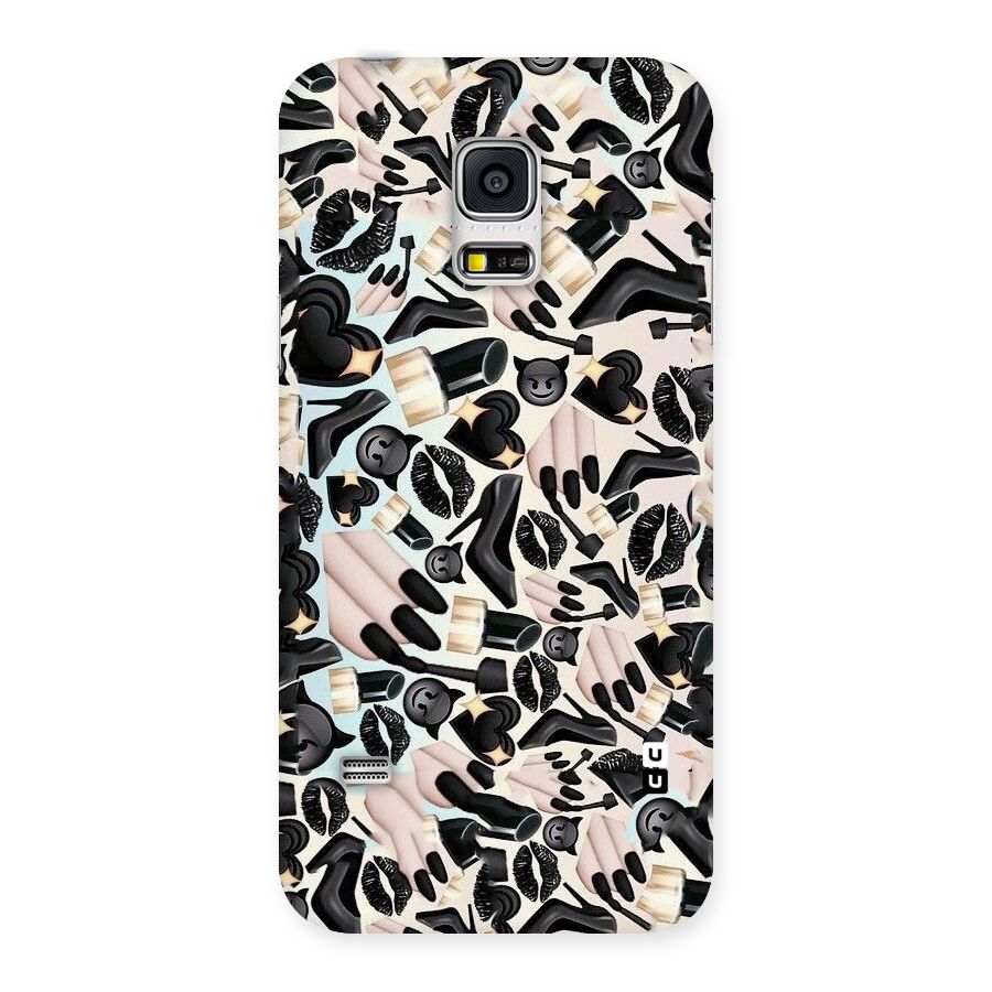 All Black Love Back Case for Galaxy S5 Mini