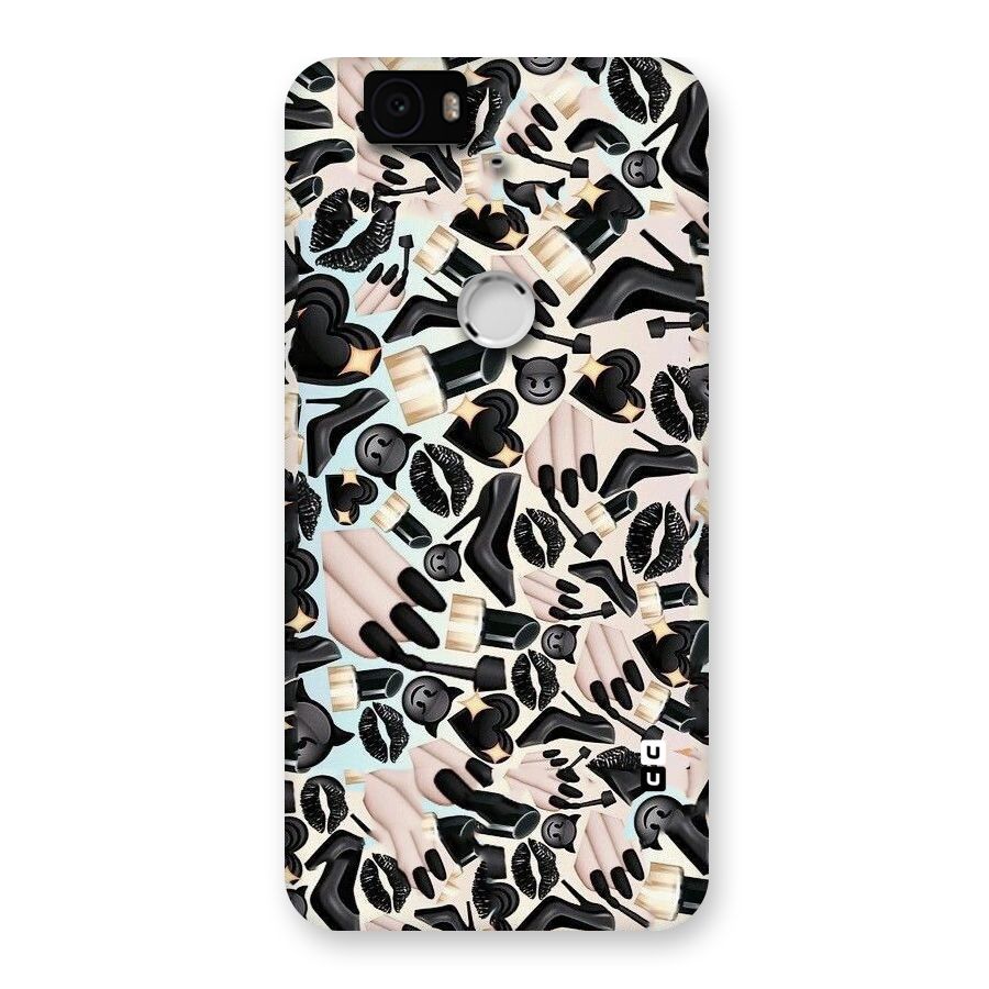 All Black Love Back Case for Google Nexus-6P
