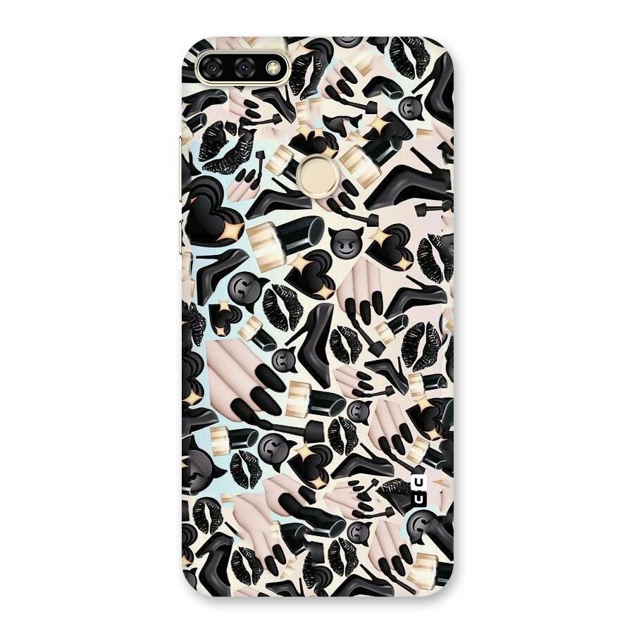 All Black Love Back Case for Honor 7A