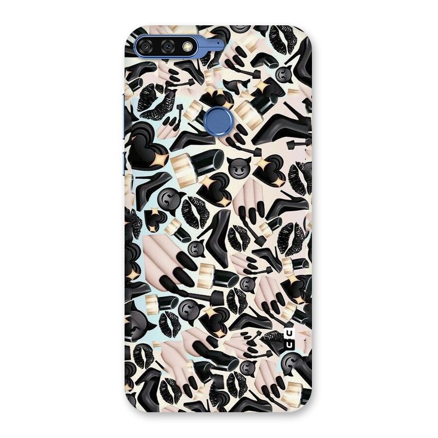 All Black Love Back Case for Honor 7C