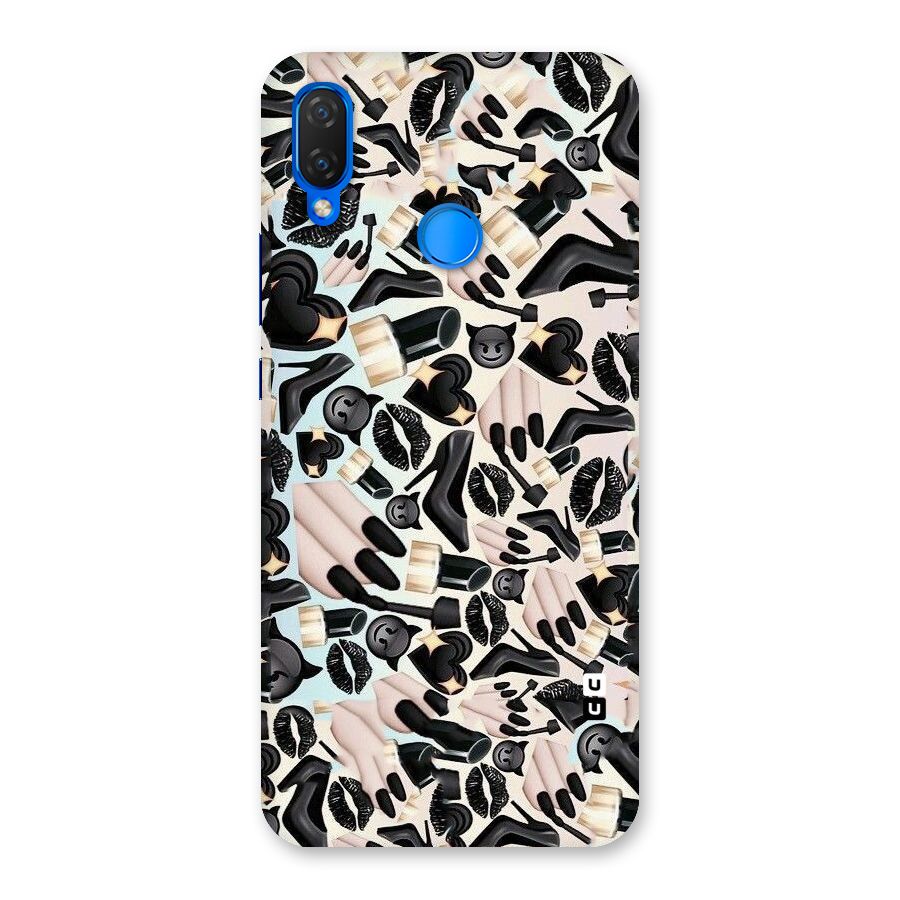 All Black Love Back Case for Huawei P Smart+