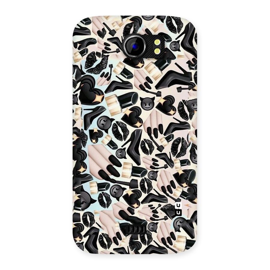 All Black Love Back Case for Micromax Canvas 2 A110
