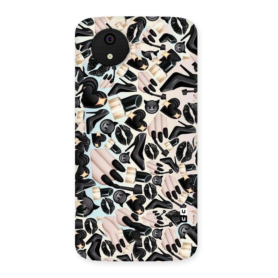 All Black Love Back Case for Micromax Canvas A1