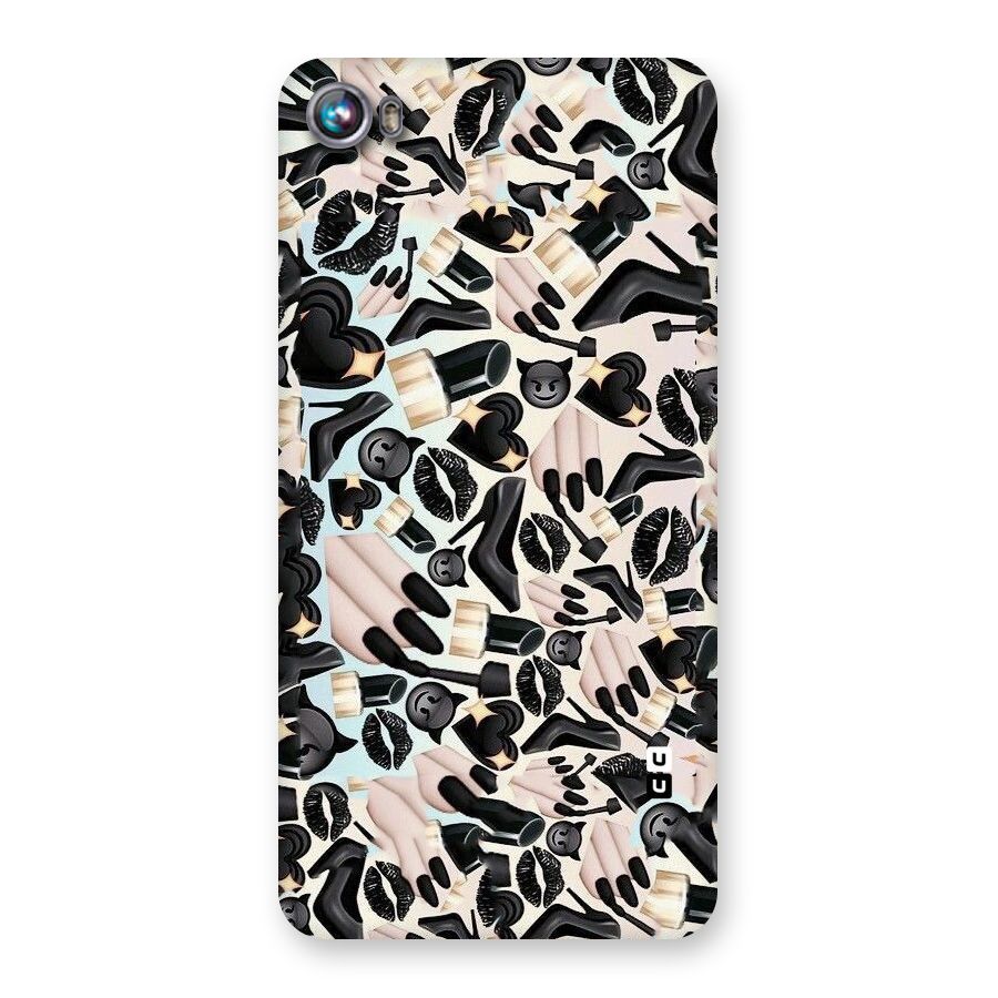 All Black Love Back Case for Micromax Canvas Fire 4 A107