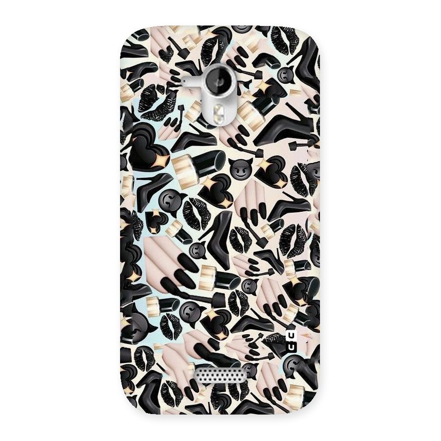 All Black Love Back Case for Micromax Canvas HD A116