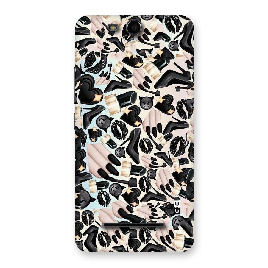 All Black Love Back Case for Micromax Canvas Juice 3 Q392