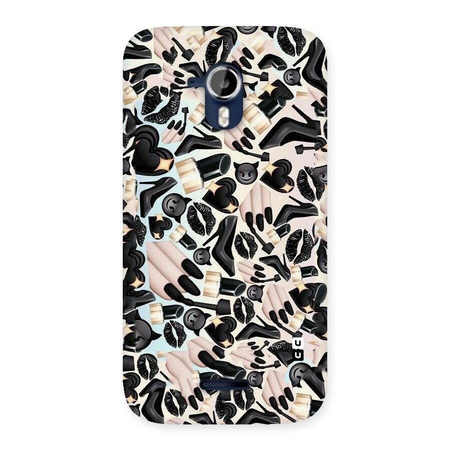 All Black Love Back Case for Micromax Canvas Magnus A117