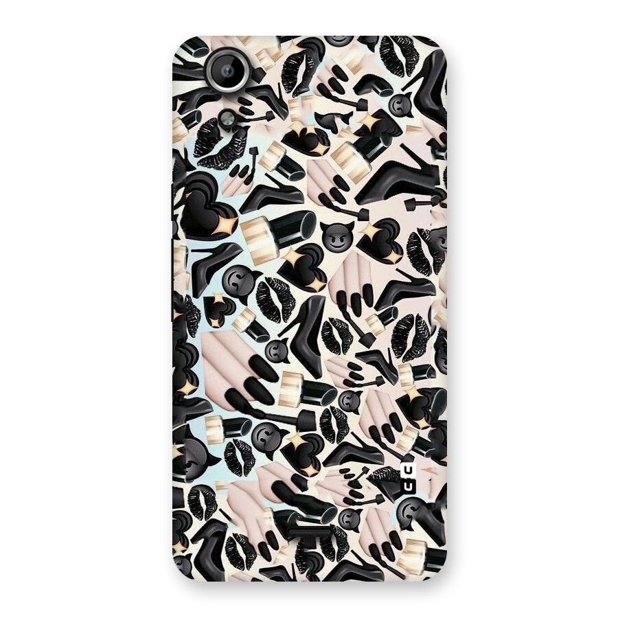 All Black Love Back Case for Micromax Canvas Selfie Lens Q345