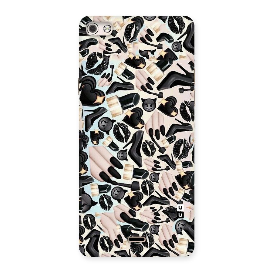 All Black Love Back Case for Micromax Canvas Silver 5