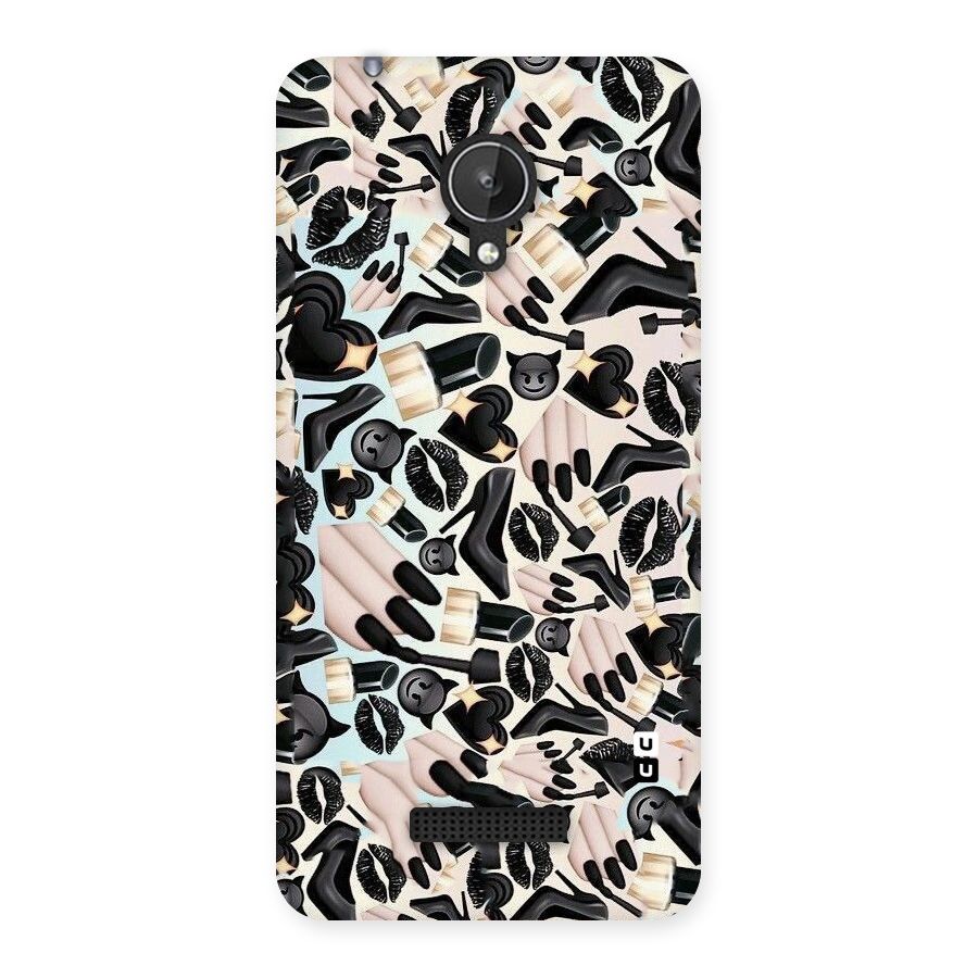 All Black Love Back Case for Micromax Canvas Spark Q380