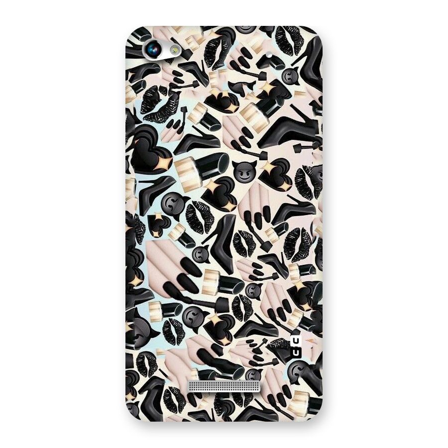 All Black Love Back Case for Micromax Hue 2