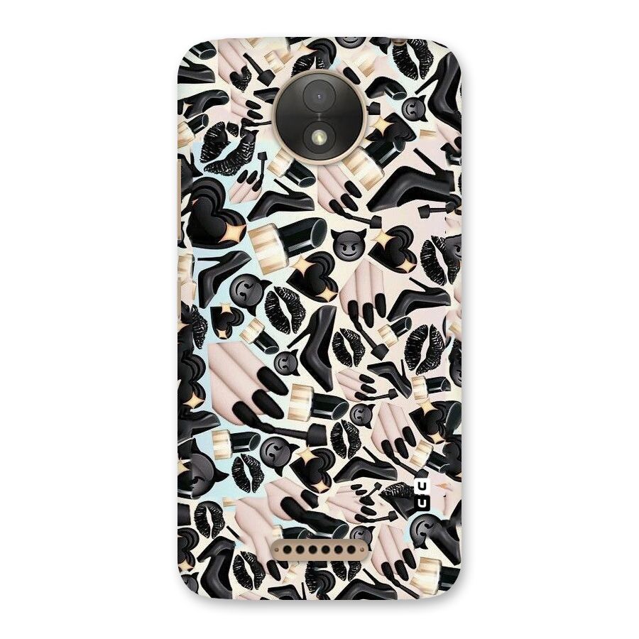 All Black Love Back Case for Moto C Plus