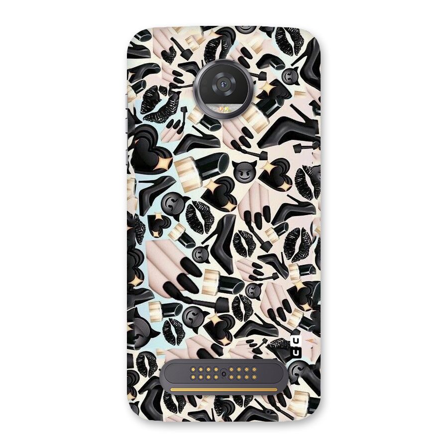All Black Love Back Case for Moto Z2 Play