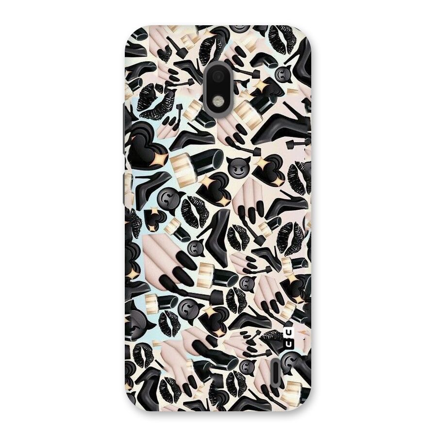 All Black Love Back Case for Nokia 2.2