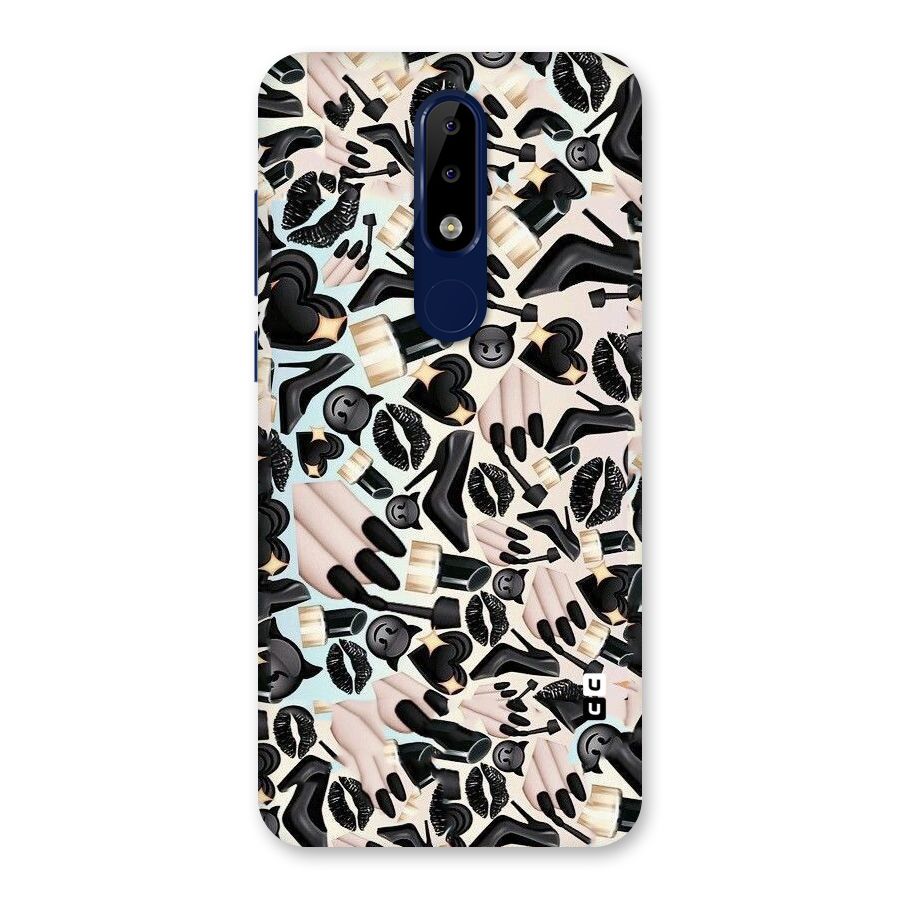 All Black Love Back Case for Nokia 5.1 Plus