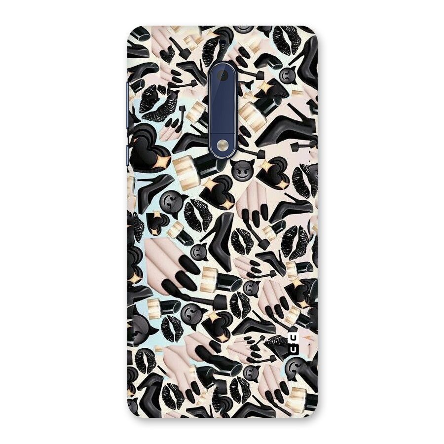 All Black Love Back Case for Nokia 5