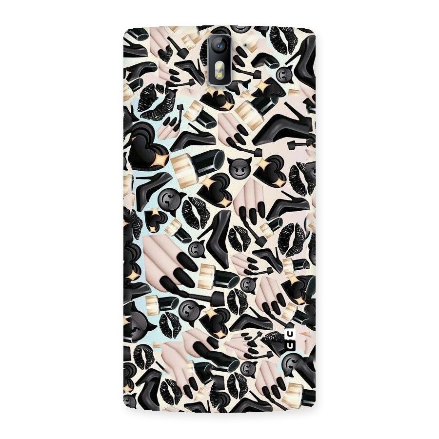 All Black Love Back Case for One Plus One