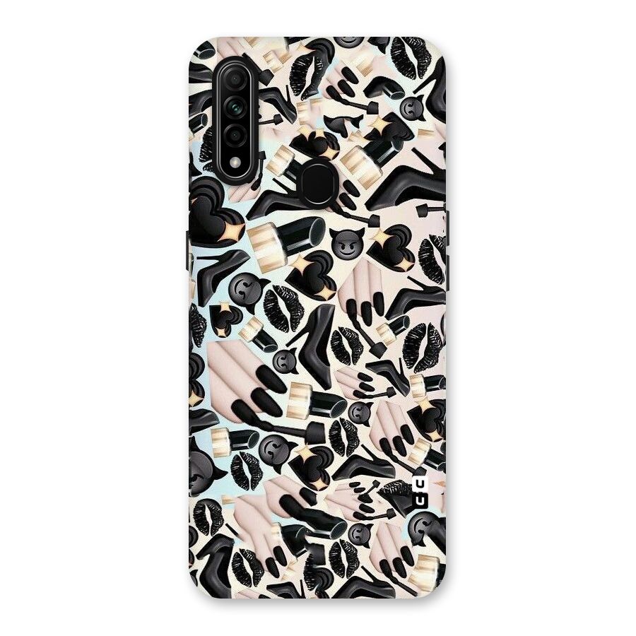 All Black Love Back Case for Oppo A31