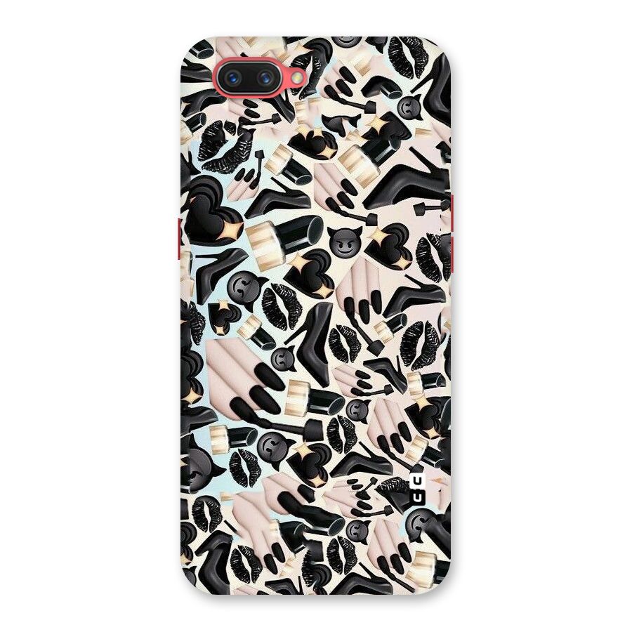 All Black Love Back Case for Oppo A3s