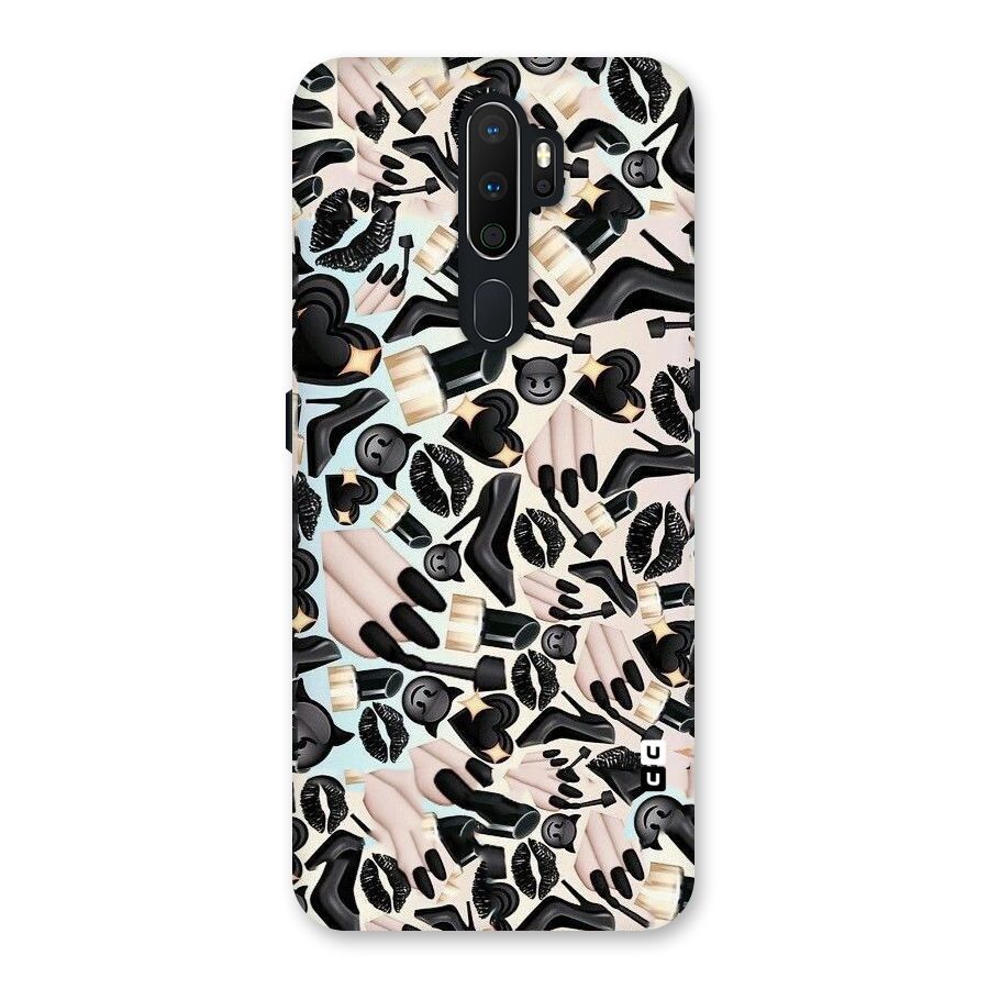 All Black Love Back Case for Oppo A5 (2020)