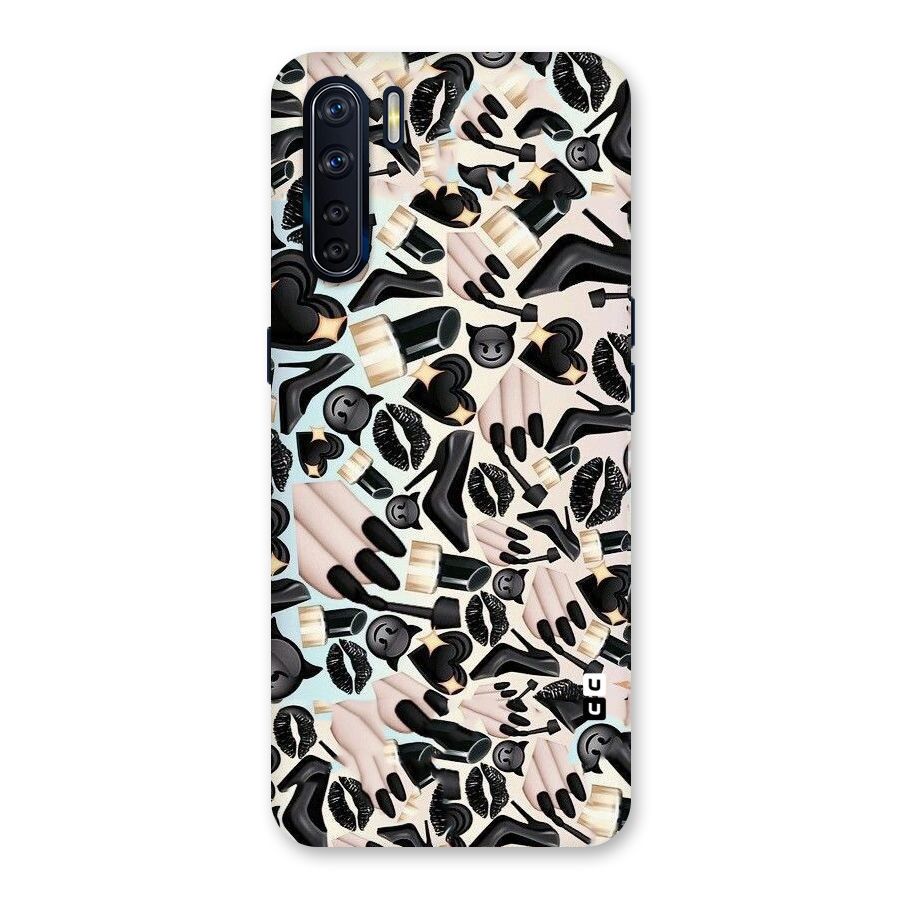 All Black Love Back Case for Oppo F15