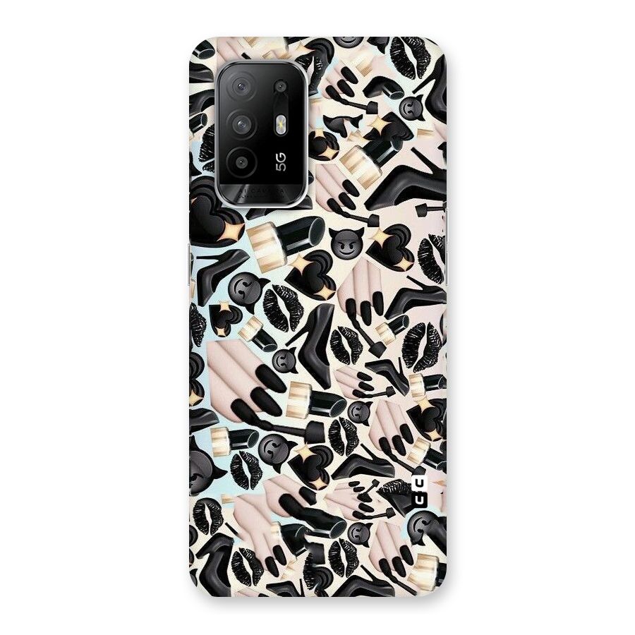 All Black Love Back Case for Oppo F19 Pro Plus 5G