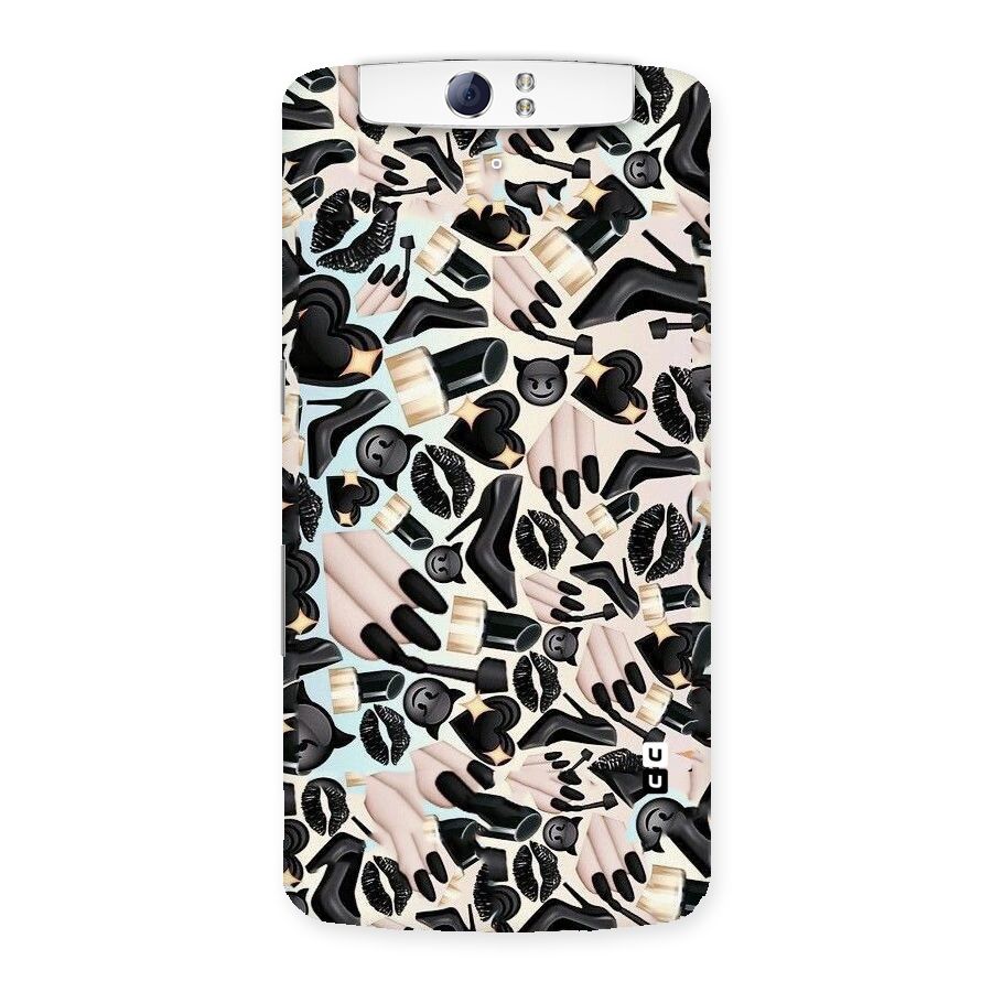 All Black Love Back Case for Oppo N1