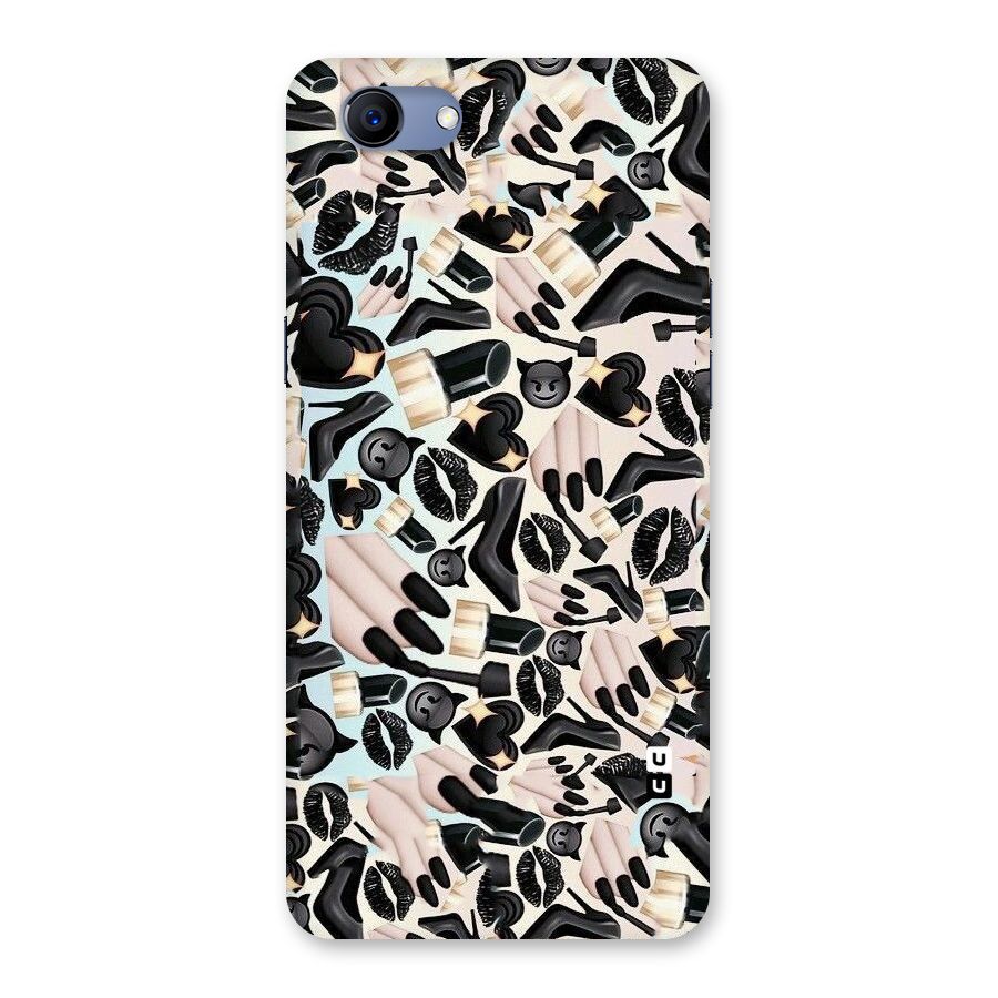 All Black Love Back Case for Oppo Realme 1