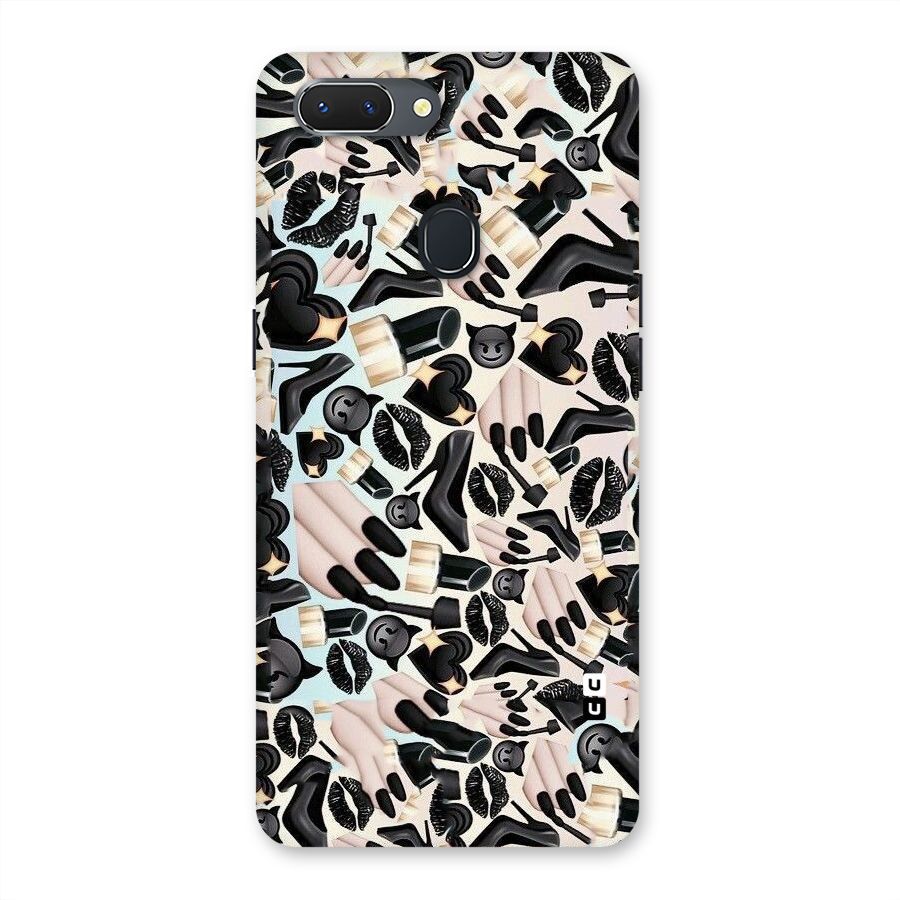 All Black Love Back Case for Oppo Realme 2