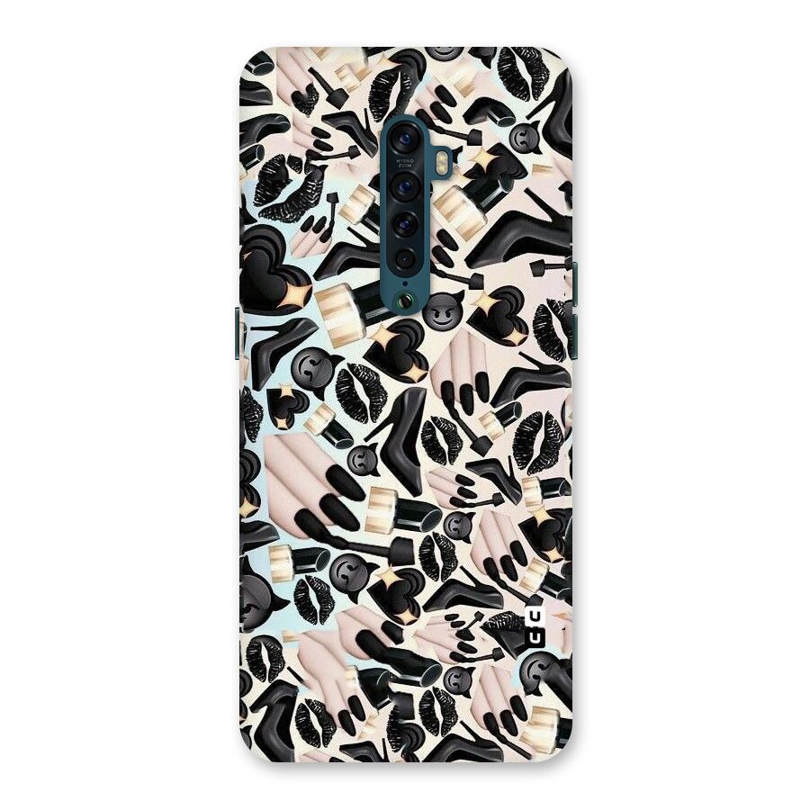 All Black Love Back Case for Oppo Reno2