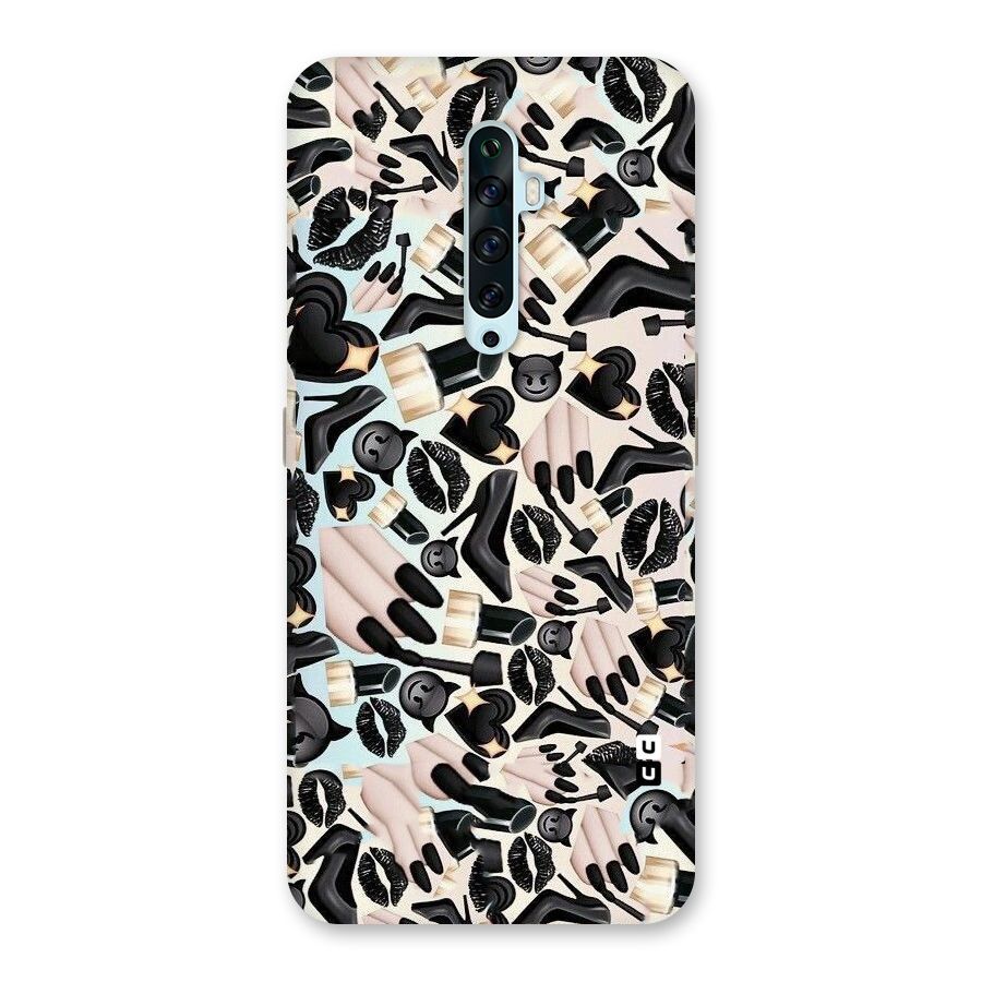 All Black Love Back Case for Oppo Reno2 Z