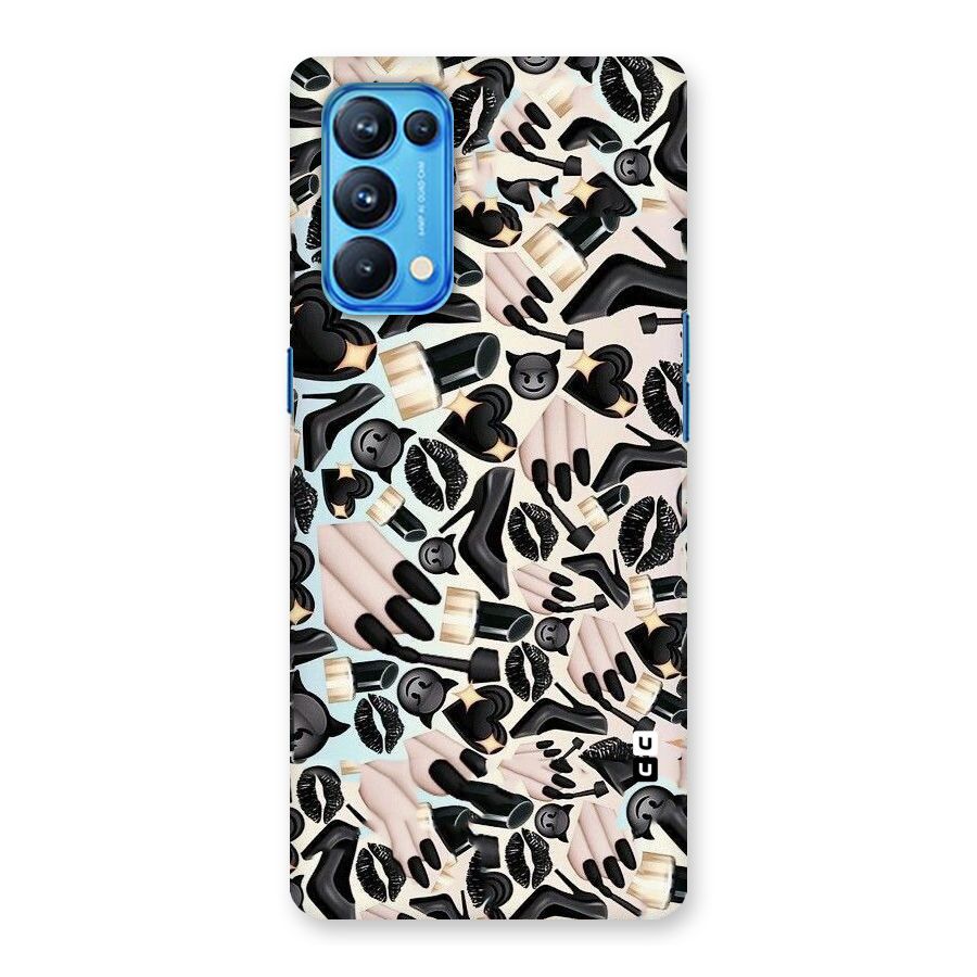 All Black Love Back Case for Oppo Reno5 Pro 5G