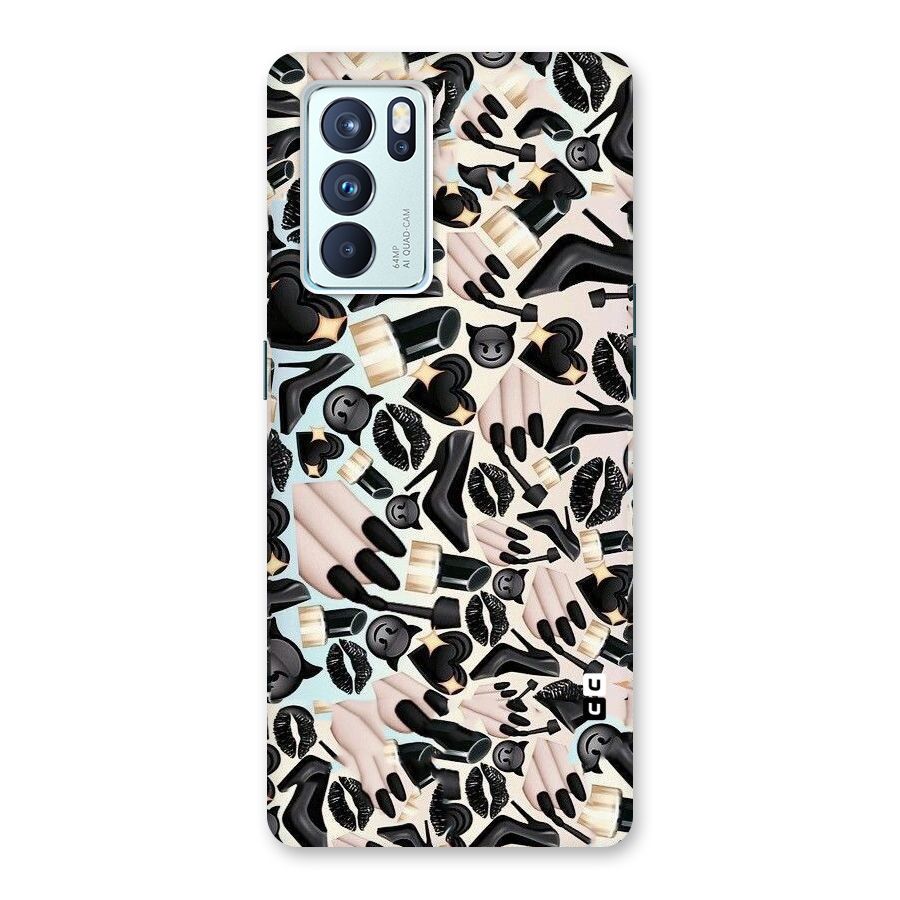 All Black Love Back Case for Oppo Reno6 Pro 5G
