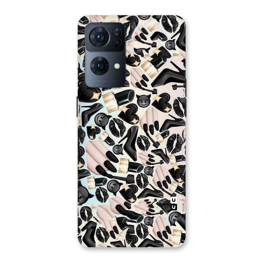 All Black Love Back Case for Oppo Reno7 Pro 5G