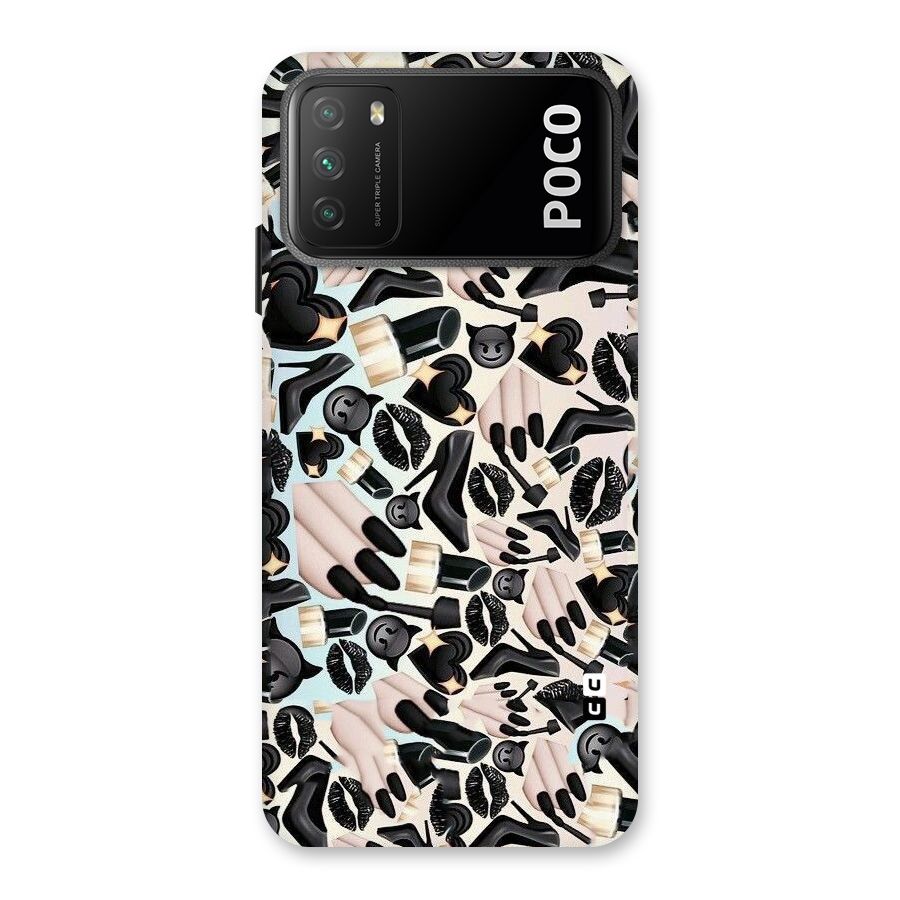 All Black Love Back Case for Poco M3