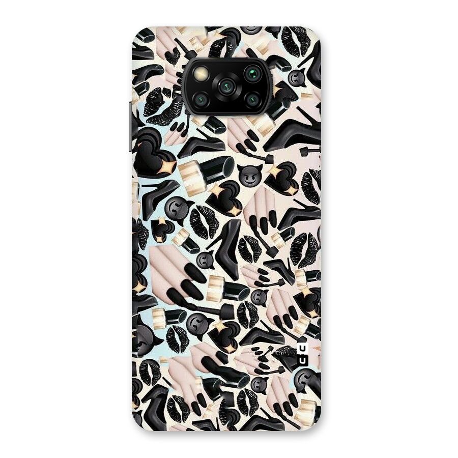 All Black Love Back Case for Poco X3