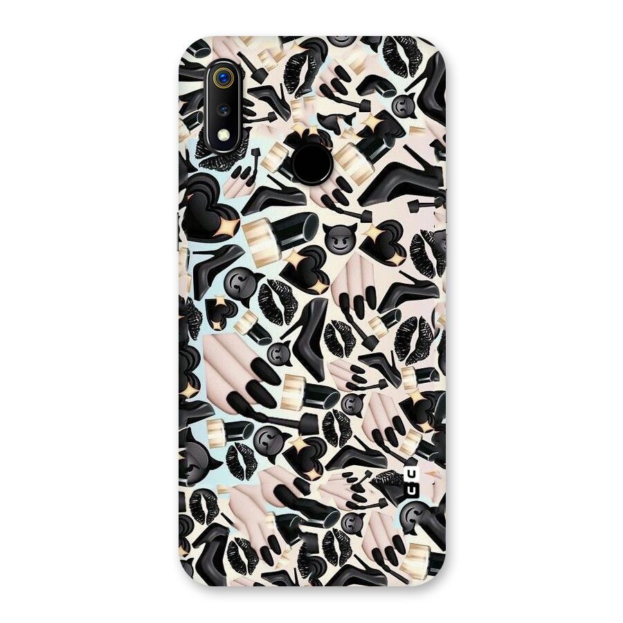 All Black Love Back Case for Realme 3