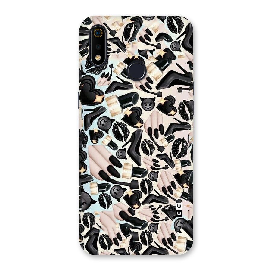 All Black Love Back Case for Realme 3i