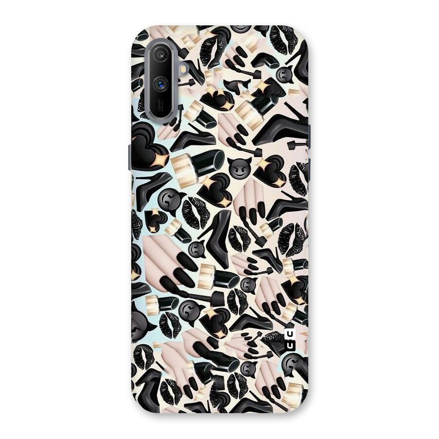 All Black Love Back Case for Realme C3