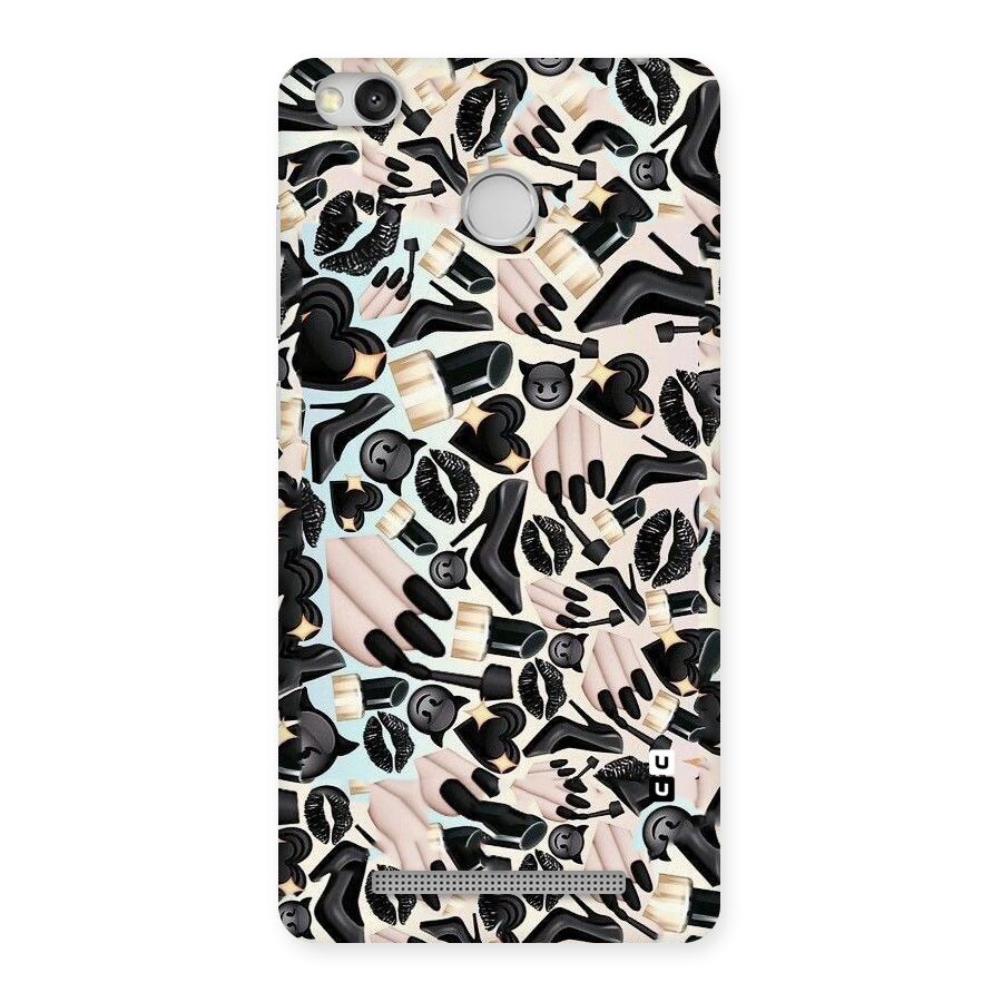 All Black Love Back Case for Redmi 3S Prime
