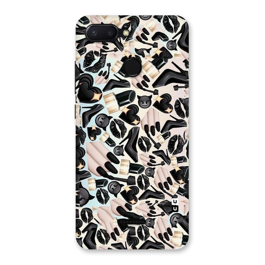 All Black Love Back Case for Redmi 6