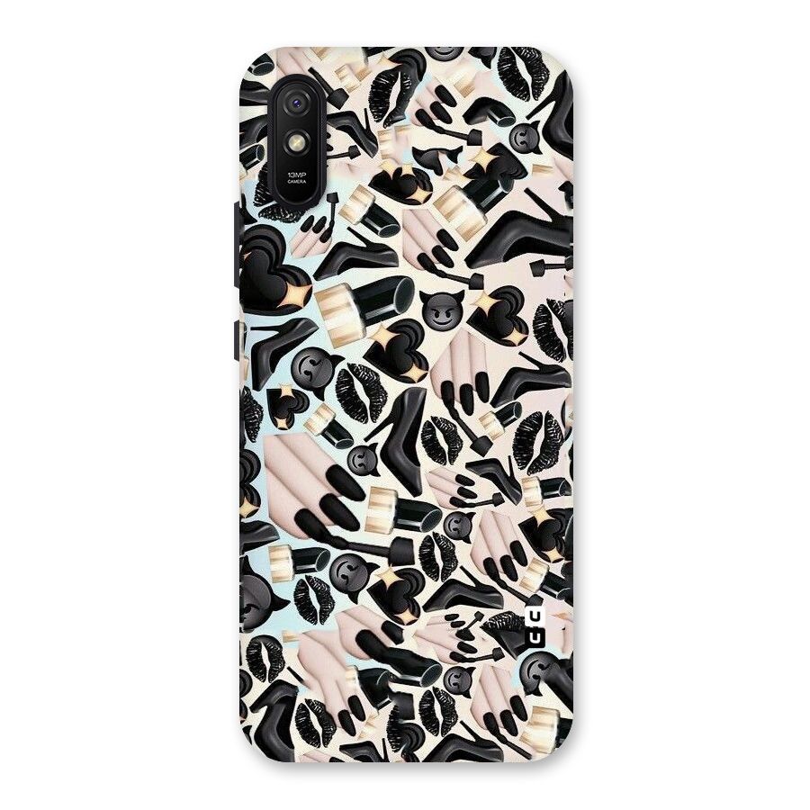 All Black Love Back Case for Redmi 9A