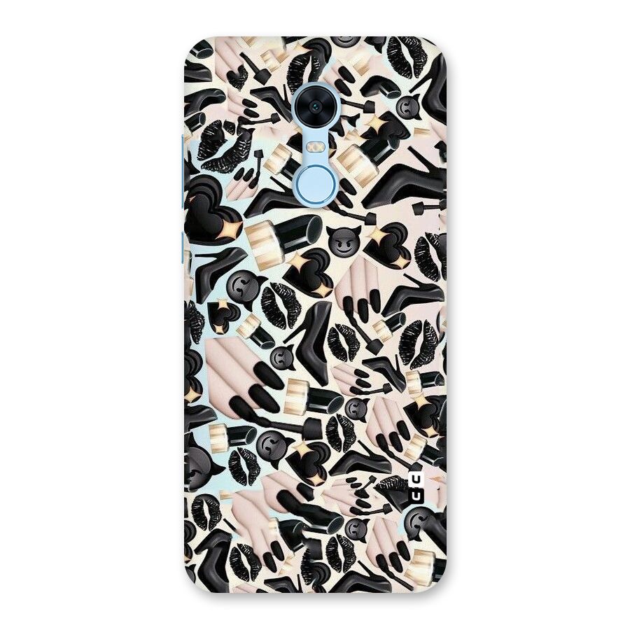 All Black Love Back Case for Redmi Note 5