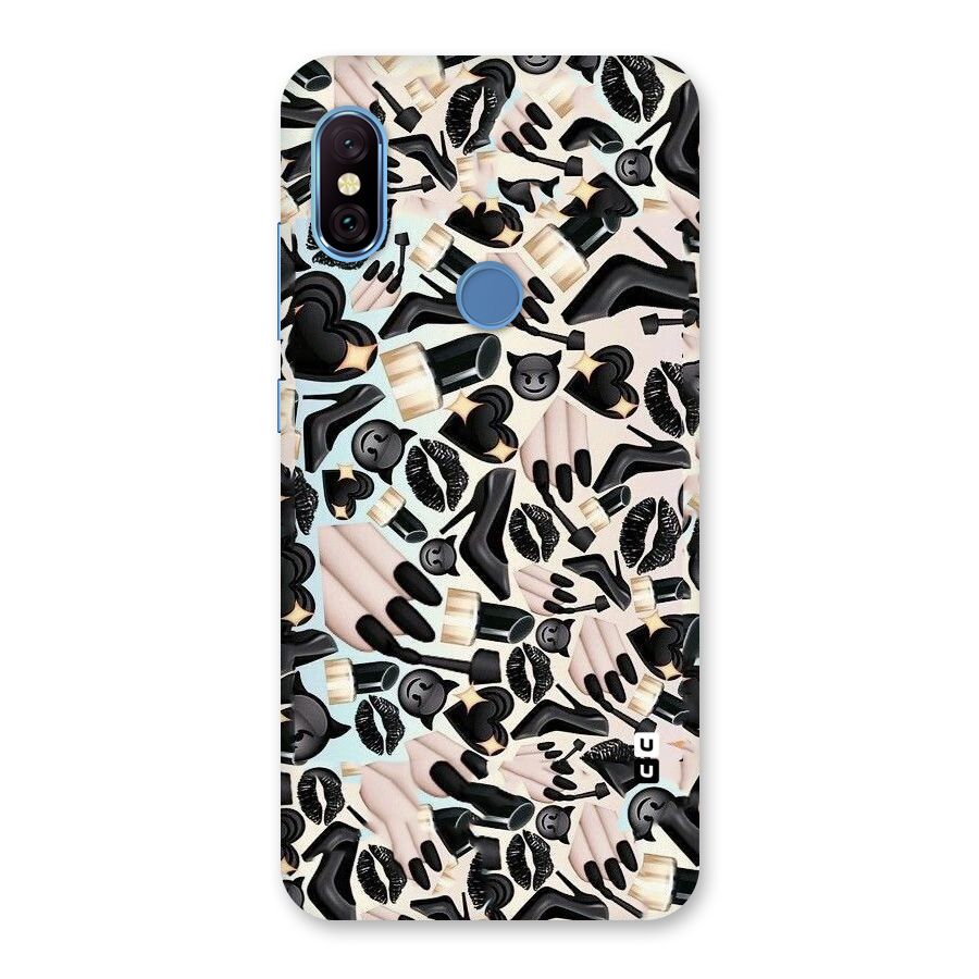 All Black Love Back Case for Redmi Note 6 Pro