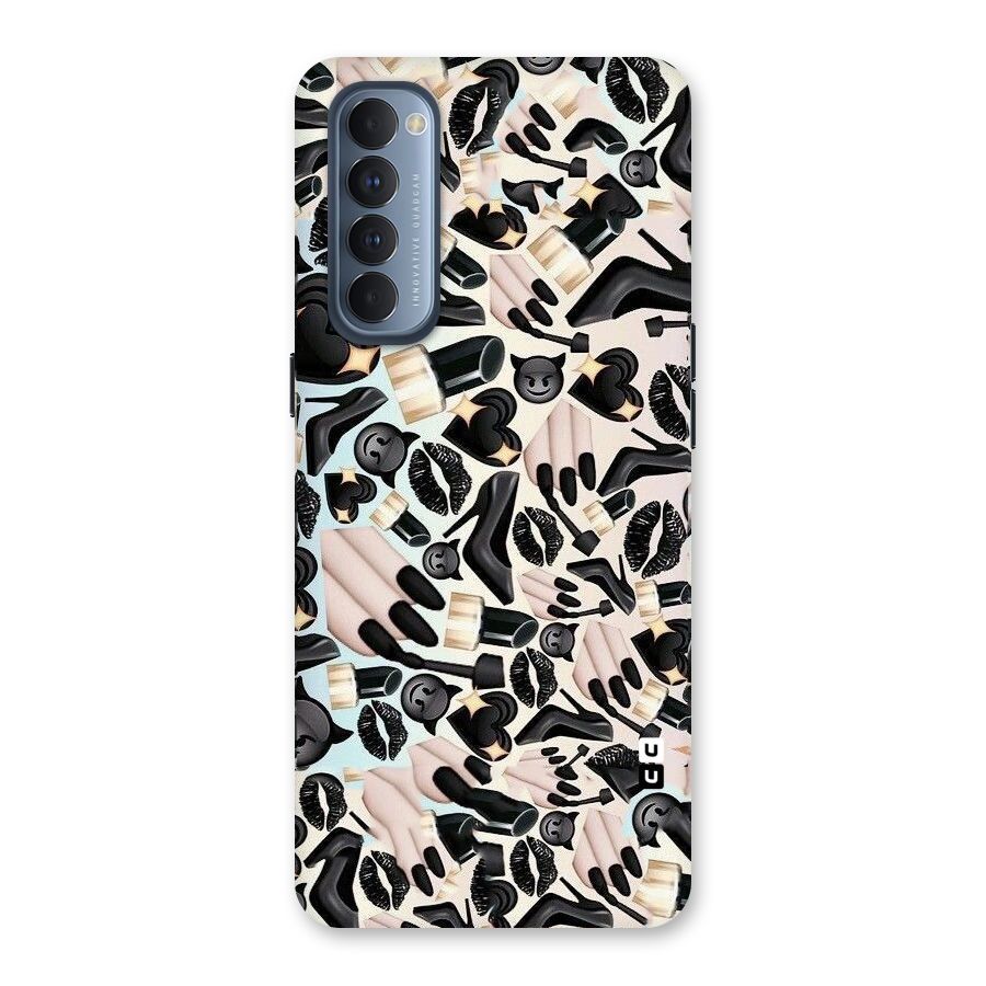 All Black Love Back Case for Reno4 Pro